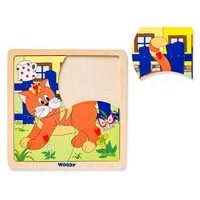 Displ.12ks - Puzzle ze 4 dílů "Mašinka", 4 motivy