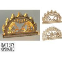 svícen 19x cm, SCENÉRIE, LED osv., dřevo, 2 druhy