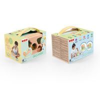 DOLU Dětská jídelní židlička s pultem, polstrováním a odnímatelným jídelním tácem, béžová, 90x70x60 cm