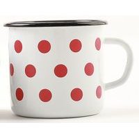 hrnek d 8 (0,4l) bílý, červený PUNTÍK, smalt