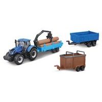 Bburago Bburago - FARMLAND, Set New Holland T7.315 HD a příslušenství, 10 cm