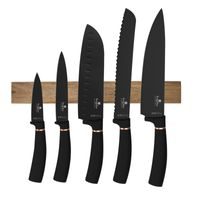 BERLINGERHAUS Sada nožů s magnetickým držákem 6 ks Black Rose Collection BH-2884