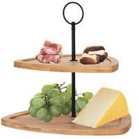 podnos d40x 4cm, servírovací, bílý, šedý, protiskl., plast