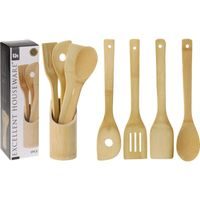 EXCELLENT HOUSEWARE Kuchyňské náčiní ve stojanu sada 5 ks bambus KO-784610060