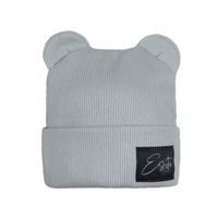 ESITO Zimní žebrovaná čepice s oušky Color Grey - šedá