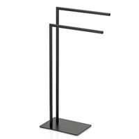 KELA Kovový věšák na ručníky černý ve tvaru L 30x20x81cm KL-22495