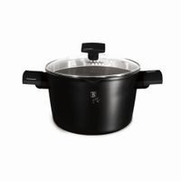 BERLINGERHAUS Kastrol s poklicí a titanovým povrchem a poklicí 24 cm Matte Black Collection LP-BH-255