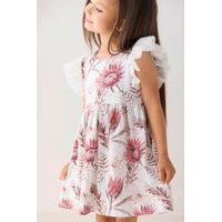 Dívčí šaty s tylovým rukávem Lily Grey kytice