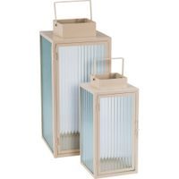 PROGARDEN Lucerna kovová sada 2 ks 18 / 14 cm bílá KO-NB1251550