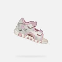 Stříbrné dívčí barefoot sandály Geox Sandal Iupidoo Gir