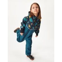 Unuo Batolecí softshellová kombinéza s fleecem Mini, Kobaltová, Dinosauři