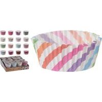 košíček d5x3,5cm, 60ks, 16barev papír dekor, MUFFINY