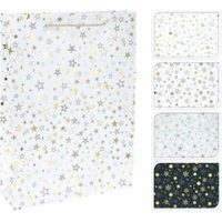 taška dárk. M, HVĚZDIČKY, vánoční, x x cm, mix barev, papír