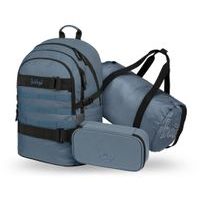 BAAGL SET 3 Skate Dust Blue: batoh, penál, sportovní taška