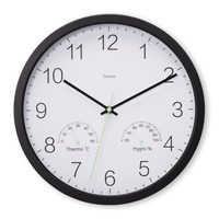 Hama Fiji, nástěnné hodiny řízené rádiovým signálem, průměr 30 cm, tichý chod, kartáčovaný hliník