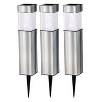 GRUNDIG Solární LED lampa sada 3 ks nerez ED-290048