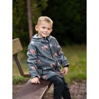 Unuo, Dětská softshellová bunda s fleecem Basic, Khaki, Lesní zvířata