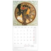 NOTIQUE Poznámkový kalendář Alfons Mucha 2027, 30 x 30 cm