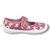 Dívčí balerínky, domácí obuv Befado - růžové, králíci