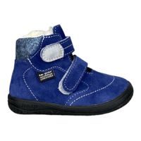 Jonap Dětská zimní barefoot boty s kožíškem a membránou tmavě modré