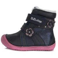 D.D.step barefoot dětské zimní boty W063-580 tmavě modré