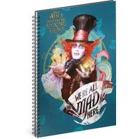 Spirálový blok Alenka v říši divů: Za zrcadlem – Tarrant, linkovaný, A5 Baagl