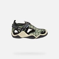 Olivové chlapecké sandály Geox Wader