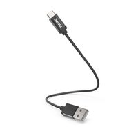 Hama kabel USB-C 2.0 typ A-C 0,2 m, opletený, černý