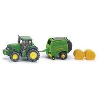 SIKU Blister - John Deere traktor s balíkovačkou