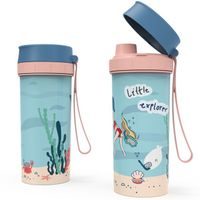 láhev 400ml, růžová MEMORY KIDS, DĚTSKÁ, IML, plast