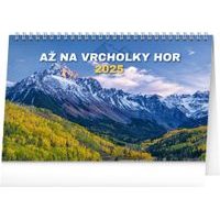 NOTIQUE Stolní kalendář Až na vrcholky hor 2025, 23,1 x 14,5 cm
