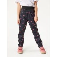 Unuo Dětské softshellové kalhoty bez zateplení pružné Sporty, Květiny