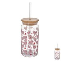 Sklenice s víčkem a brčkem 0,5 l 1 ks