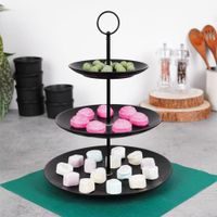 HIT Etažér třípatrový porcelánový 26x34 cm černá HT-24302291