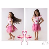 Dívčí blůzka s kanýrkem Lily Grey flamingo