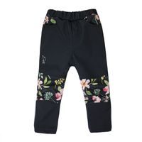 ESITO Dětské softshellové kalhoty DUO Spring flowers - černá