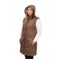 ESITO Dámská zimní softshellová vesta s beránkem Brown - hnědá