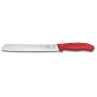 nůž 21cm na CHLÉB, vroubk., červený, blistr, VICTORINOX