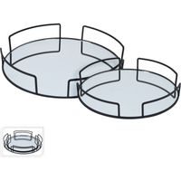 EXCELLENT HOUSEWARE Sada servírovacích podnosů 2 ks kov / sklo KO-HZ1230100