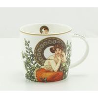 hrnek 300ml, A.MUCHA, d8x8cm, DB, porcelán