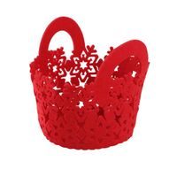 TORO KOŠÍK VÁNOČNÍ KULATÝ 15X15X14CM PLSTĚNÝ ČERVENÝ_hamashop