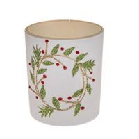 svícen válec d 8x7cm VĚTVIČKA v kruhu, na čaj.svíčku, sklo