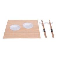 EXCELLENT HOUSEWARE Sushi set porcelán / bambus sada 7 ks bílá KO-278000190bila