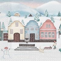 PROCOS UBROUSKY VÁNOČNÍ VESNIČKA 3VRSTVÉ 33X33CM_hamashop