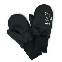 ESITO Zimní palcové rukavice softshell s beránkem Black - černá