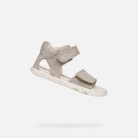 Béžové dívčí barefoot sandály Geox Sandal Steppieup