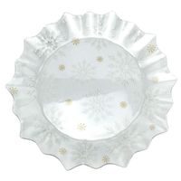 talíř d29,5cm VÁNOČNÍ VLOČKY, sklo