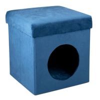 PET COMFORT Pelíšek pro kočku i psa samet 34 x 36 cm modrá ED-247501