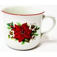 hrnek 650ml VAŘÁK-POINSETTIA,vánoční růže, čes.porc.