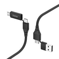 Hama USB kabel 4v1: USB-C, USB-A - USB-C, micro-USB, 1,5 m